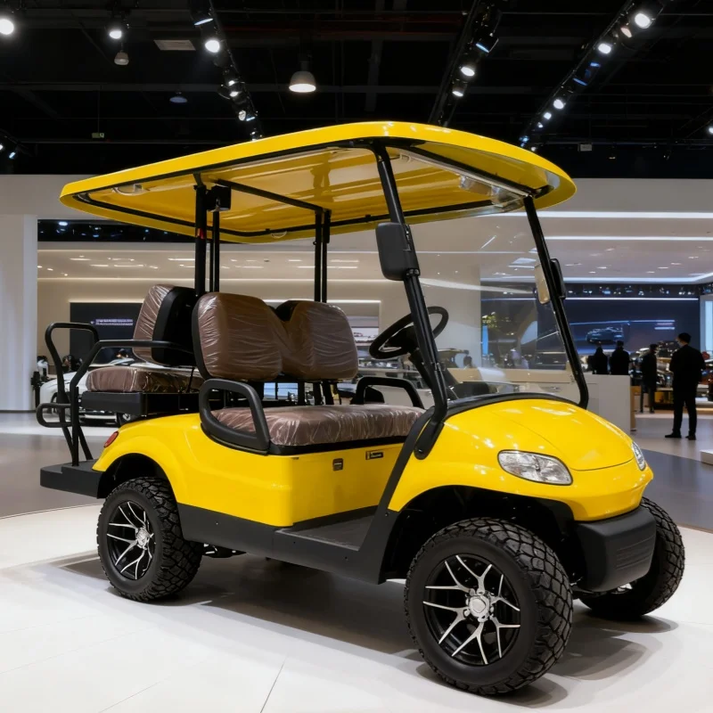 عربة جولف كهربائية مع مكبرات صوت بخاصية البلوتوث قابلة للطي للزجاج الأمامي 2 + 2 4 مقاعد سكوتر كهربائي عربة السيارة من المصنع مباشرة