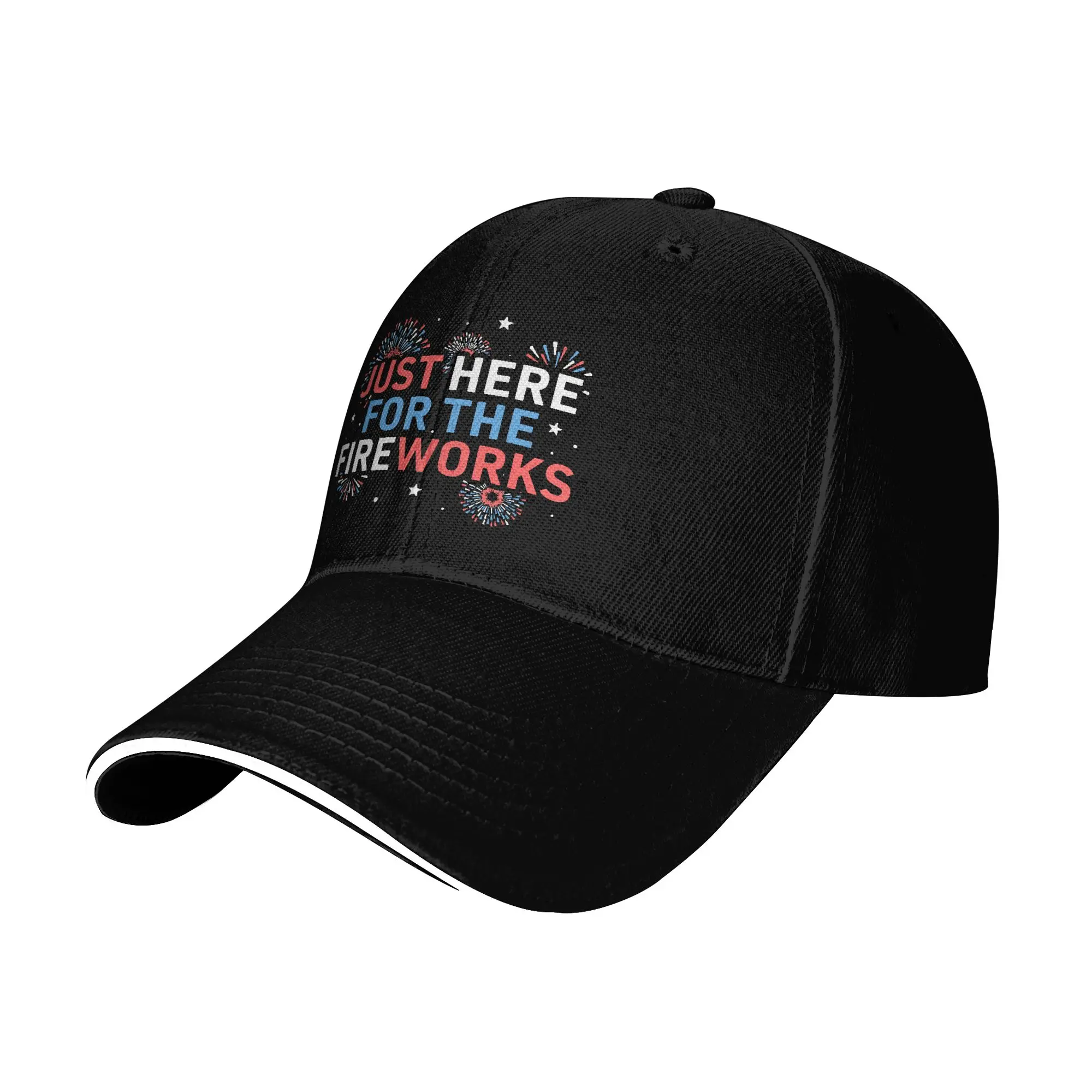 Sun Baseball Cap Funny 4th Of July Usa America Just Here For The Print Hip Hop Hats Sunscreen Fashion Snapback Cap
