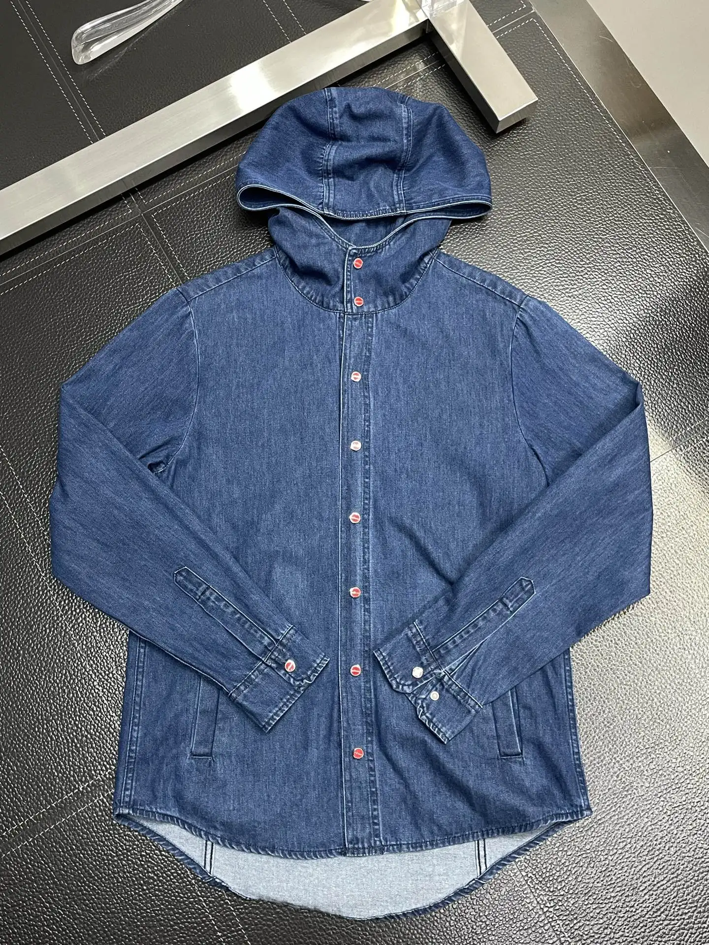 SIJITONGDA2025 men's autumn and winter new denim boutique hooded shirt, size M-3XL