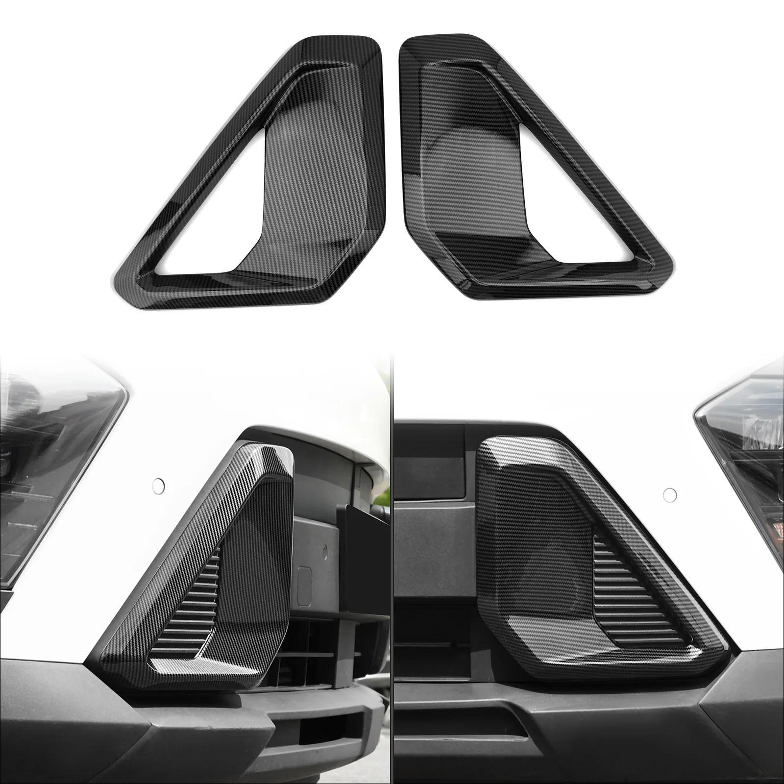 

Carbon Fiber Style Front Bumper Lower Mesh Cover For Hyundai Kona SX2 2024 2025 Exterior Trim Styling