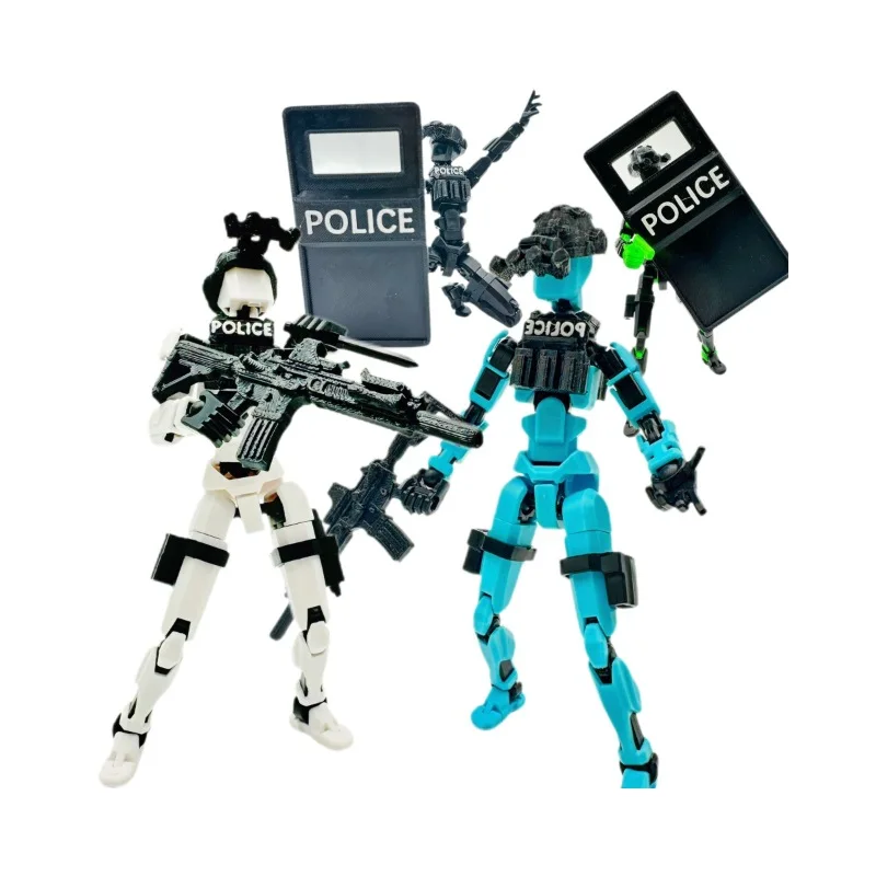 كوماندوز سوات فريق 13 الشكل ثلاثية الأبعاد مطبوعة متعددة المفاصل المنقولة محظوظ 13 عمل الشكل الدمية التجمع لعبة نموذج سطح المكتب حلية #5