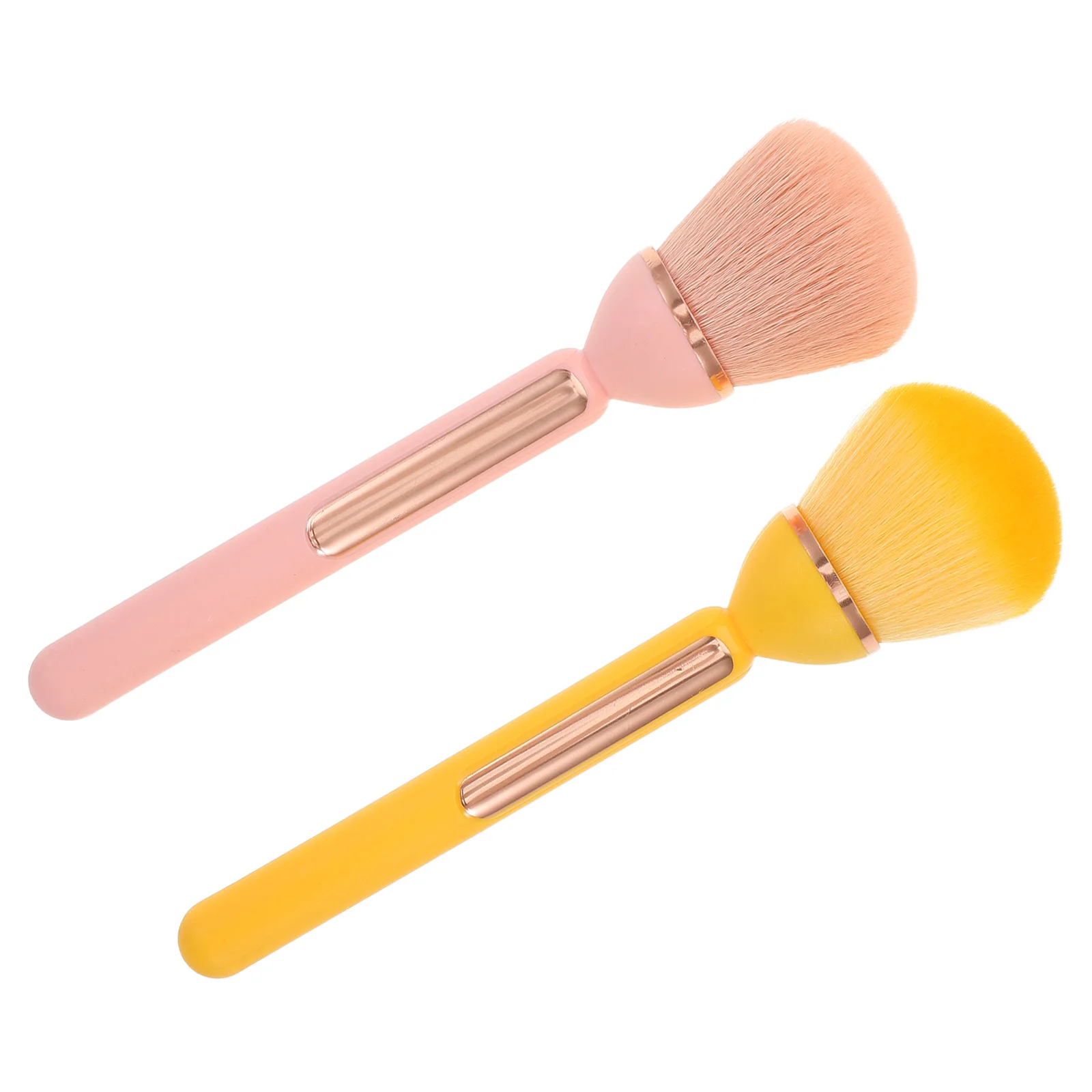 2 szt. pędzli do pudru w kształcie kwiatka do pudru sypkiego, różu i rozświetlacza, pędzel do policzków z długą rączką, miękkie, delikatne włosie do twarzy