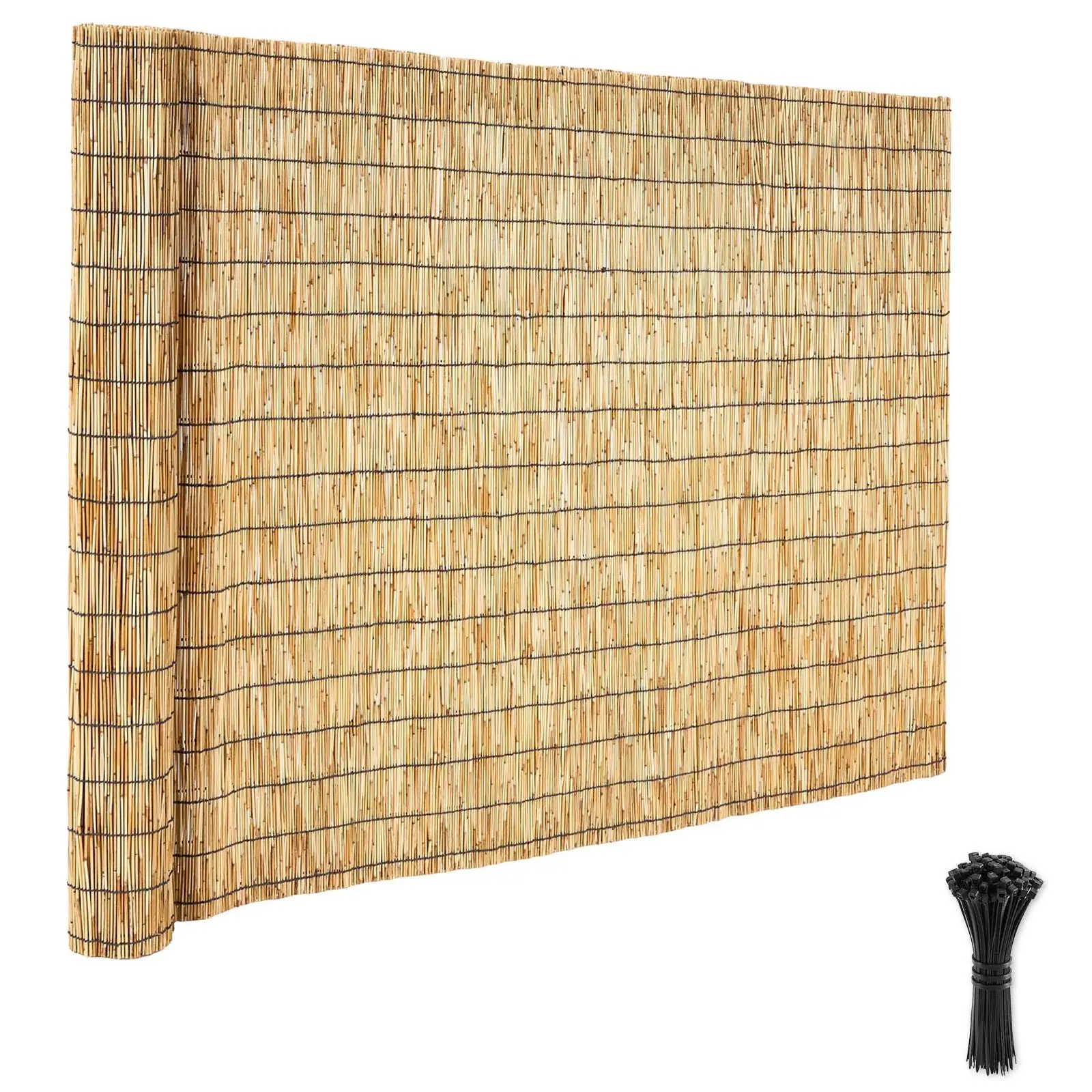 Natural Reed Fencing, 4 ft x 16.4 ft, Decorative Natural Reed Fencing Roll, Decorative Fence for Backyard Garden Divider, Privac