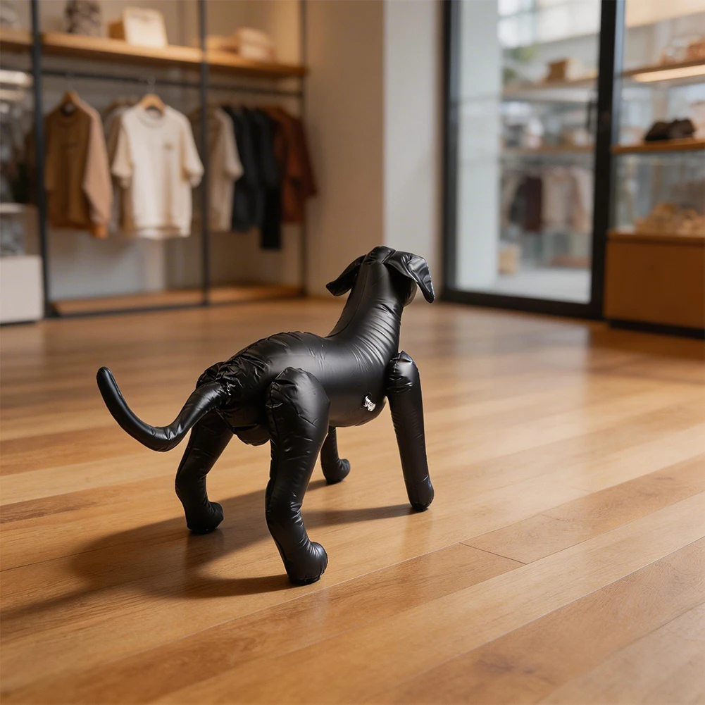 Display-Friendly Dog Model Inflatable Standing Mannequin Made of PVC for Showcasing Pet Outfits in Grooming Salons and Stores