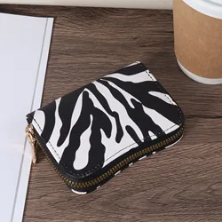 High-quality PU Leather Credit Card Storage Bag Simple Casual Multi-Card Card Holder, Stylish Zipper Around Coin Purse,Perfect F