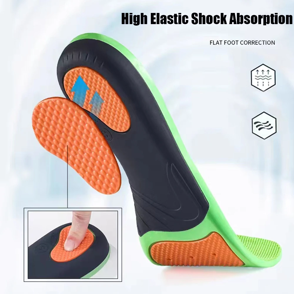 2Pcs High Arch Support Insoles for Flat Feet Orthotic Insert Work Boot Heel Pain Relief Shoe Insole Absorb Shock with Every Step