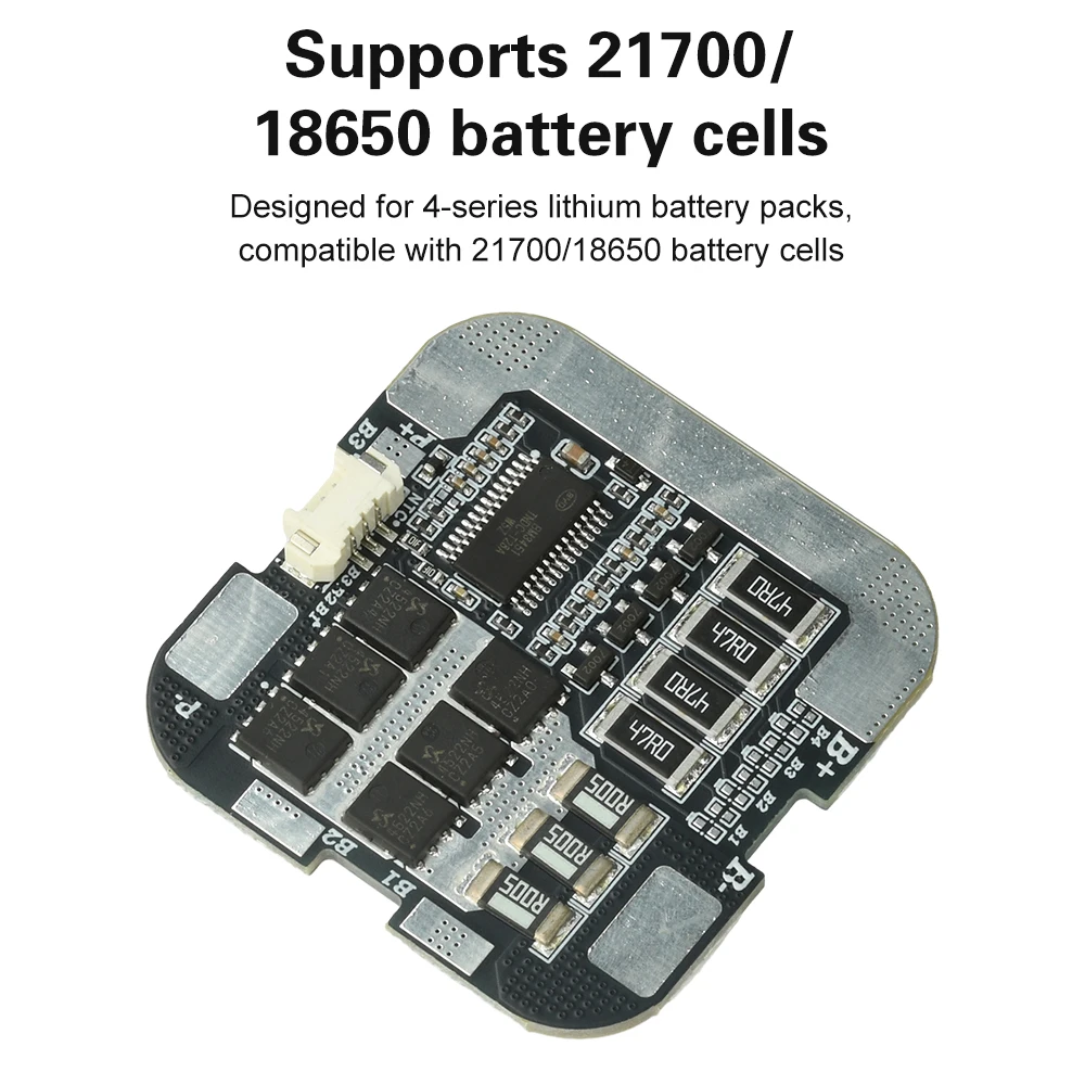 4S 60A Lithium-Batterie-Schutzplatine BMS mit aktiver Ausgleich für 21700/18650-Batterie, hoher Stromausgang, thermischer Schutz