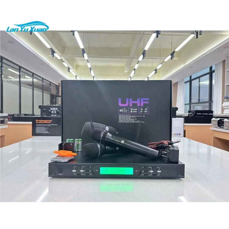 

U19 Professional Wireless Microphone System UHF 2 Channel Cordless Dynamic Handheld Mic