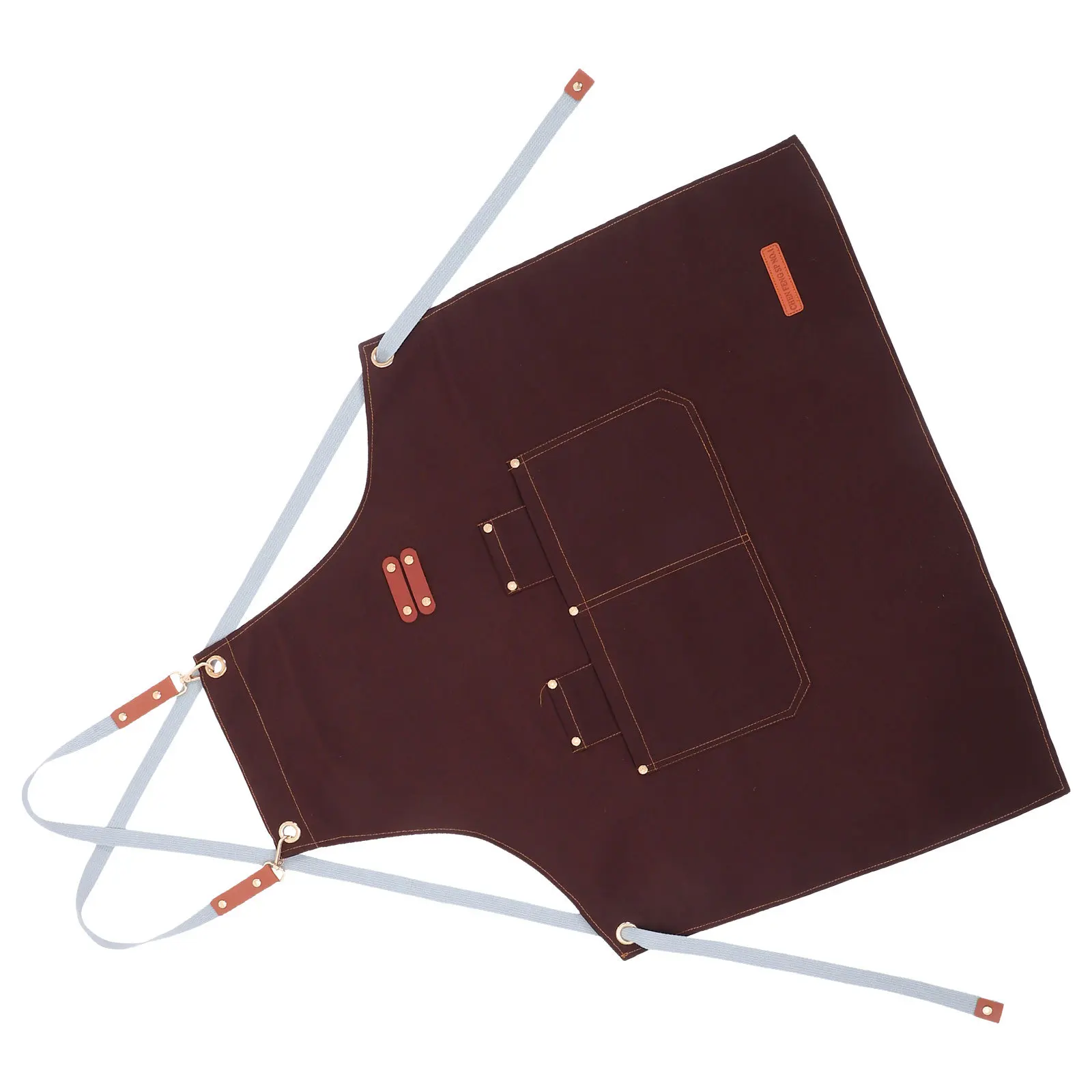 

Water Resistant Canvas Chef Apron with Multiple Pockets Full Length Adjustable Cross Back for Men Women Cooking Bbq Art Crafts