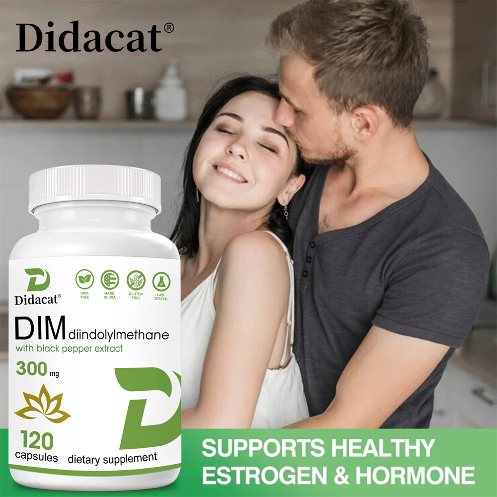 DIM Supplement 300 Mg, Diindolylmethane DIM Plus Black Pepper Extract, Estrogen Balance, Supports Acne and PCOS Relief