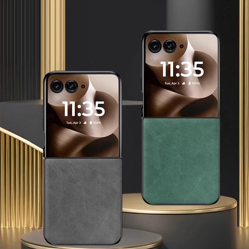 

For Motorola Razr 60 Ultra Luxury Skin Feel Leather Case For Moto Razr 50 Ultra Phone Bumper Hard Protective Cover Razr 40 Ultra