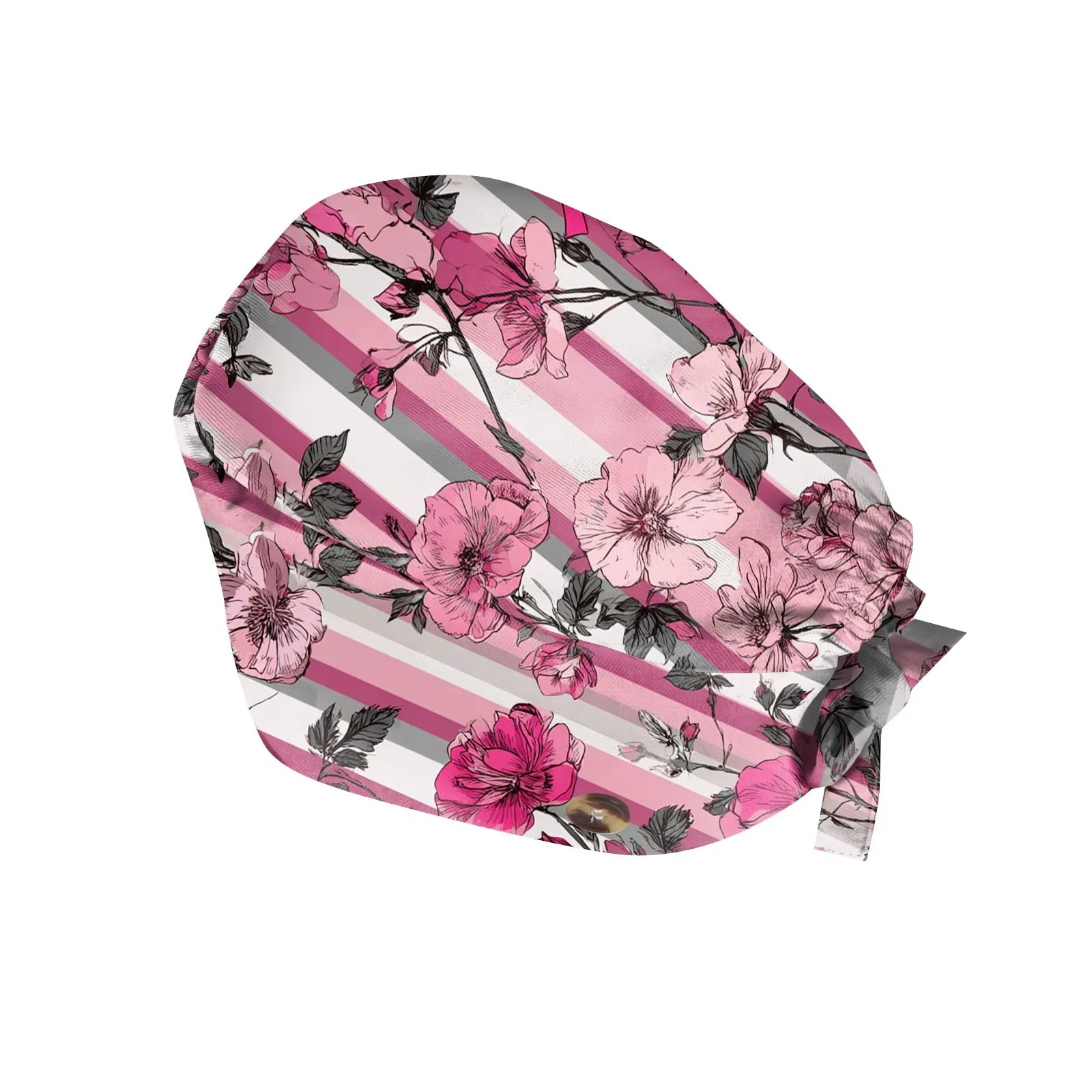 

Pink Series Printed Scrubs Cap Nursing Cap Lab Work Hats Dust Soft Breathable Scrub Hat Nurse Accessories Pet Shop Clinic Hat