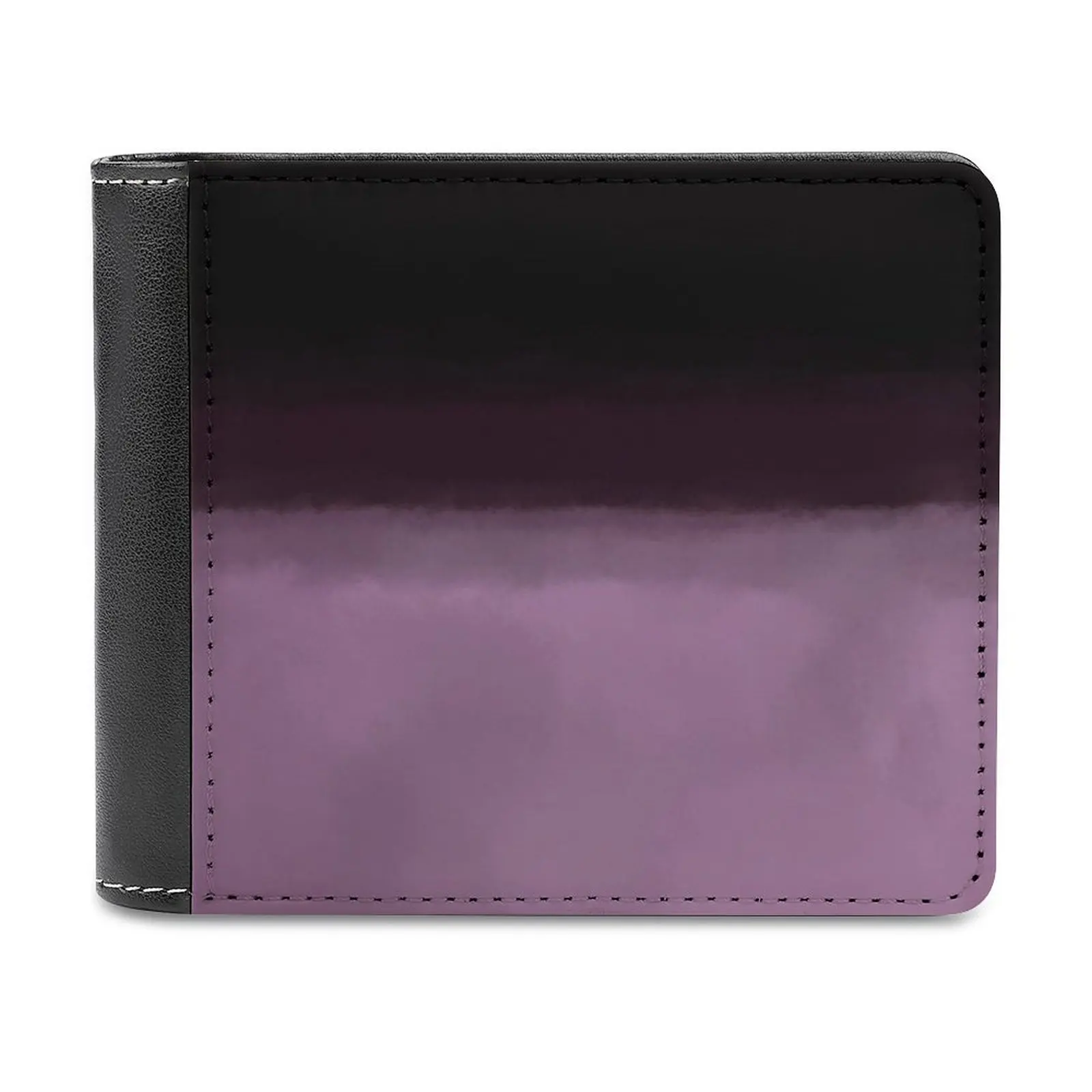 Rothko Inspired #2 Men Wallet Pu Leather Short Male Purses Credit Card Wallet For Men Money Bag Purple Prune Dark Black Two