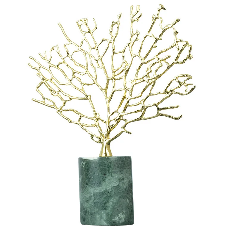 

Creative Brass Coral Model Room Hotel Clubhouse Villa Crystal Ginkgo Ornament