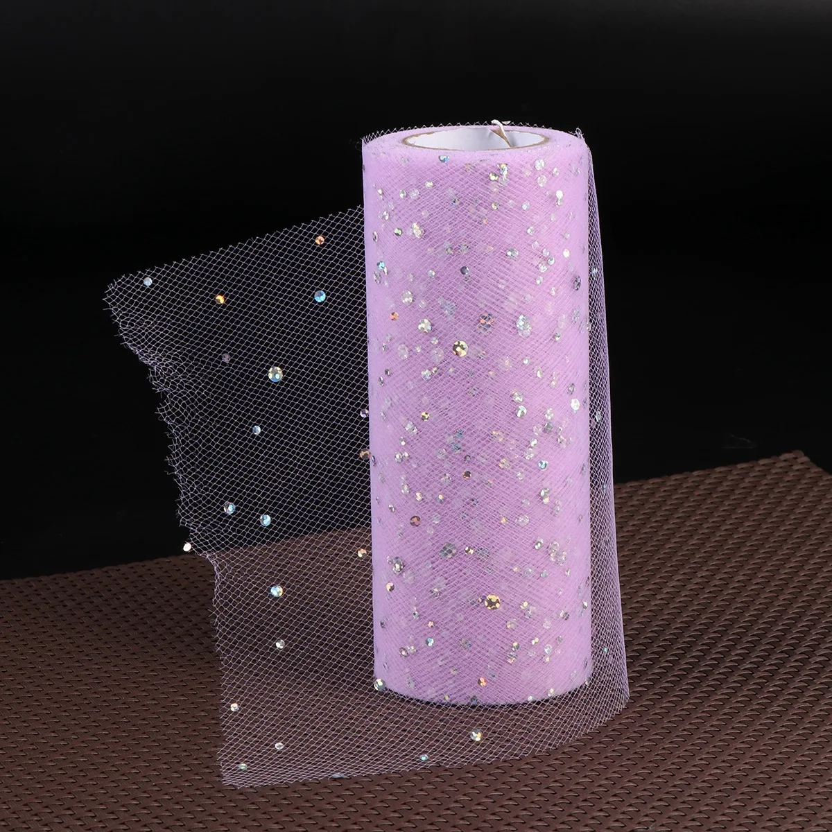Glitter Sequin Tulle Roll 15Cm 25 Yards Light Purple Red Color for DIY Tutu Wedding Arch Decoration Chair Sash Floral Design