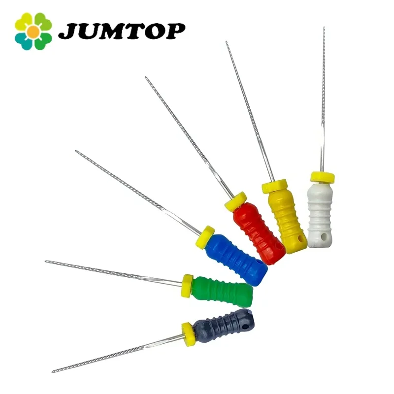 

6Pcs JUMTOP Dental Hand Use K Files 21/25mm Stainless Steel Endodontic Root Canal Files Dentists Equipment Tools
