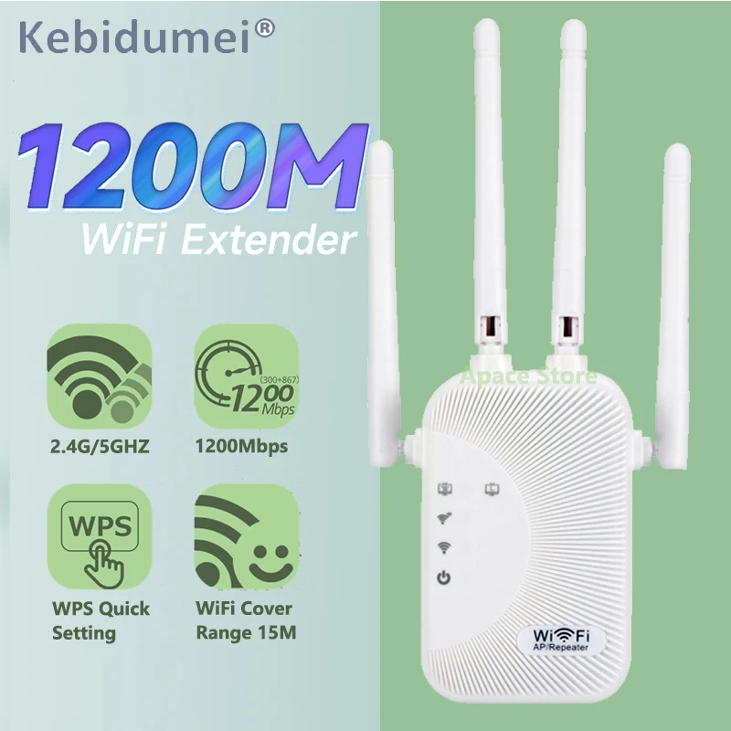 1200Mbps Dual Band WiFi Repeater Drahtlose 2,4G 5GHz Verstärker Netzwerk Long Range Signal Booster Für Home Office Wi-fi Repeater