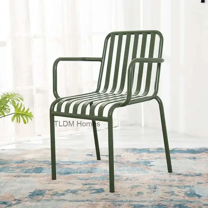 

Wrought Iron Dining Chair Outdoor Table and Chair Combination Courtyard Balcony Milk Tea Shop Cafe Leisure Chair L