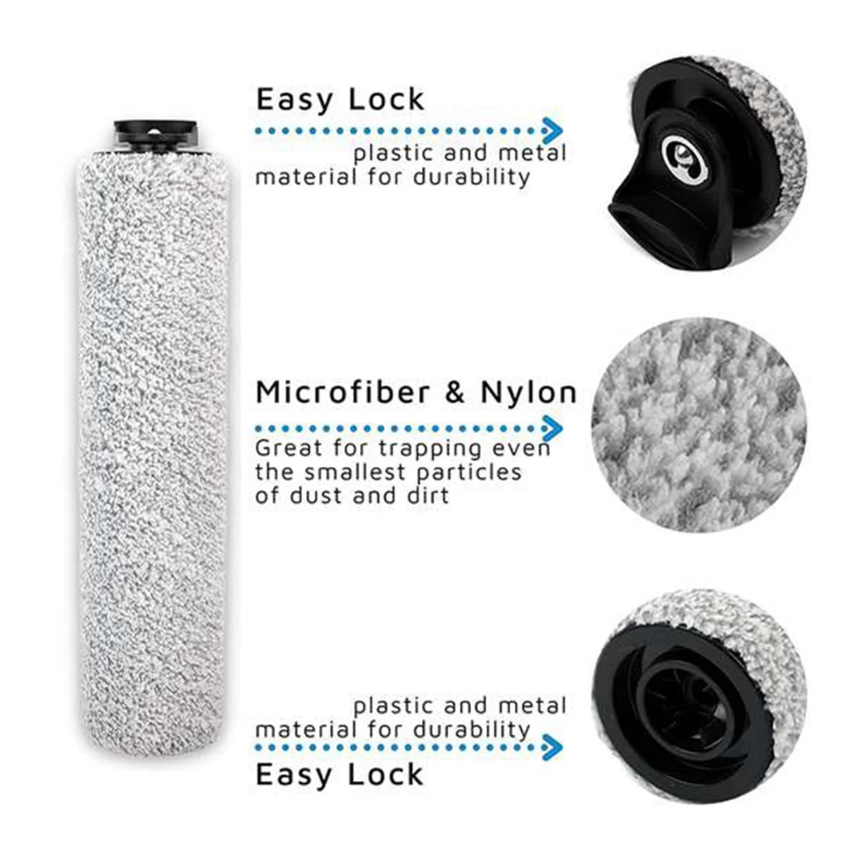 A58E-3 عبوة من بكرات الفرشاة + 6 عبوات من فلاتر المكنسة الكهربائية البديلة للمكانس الكهربائية الرطبة والجافة Tineco IFloor 3 والأرضية ONE S3