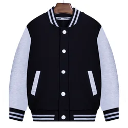 School Child Baseball Jacket Boys Girls Gray Casual Hoody Kids Outerwear  Spring Kids Clothes 3 4 6 8 10 Years Old OKH239001