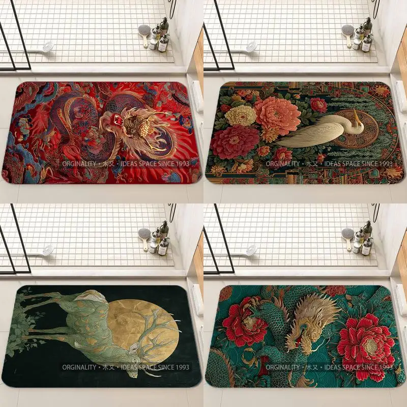 

Colorful Dragon Pattern Mat Living Room Decoration Home Sofa Non-Slip Carpet Study Bedroom Tatami Children'S Soft Floor Mat