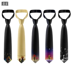 애니메이션 만화 어린 왕자 넥타이 패션, 8cm 너비, 폴리에스테르, 재미있는 캐주얼 넥타이, 웨딩 파티 셔츠, 액세서리 선물