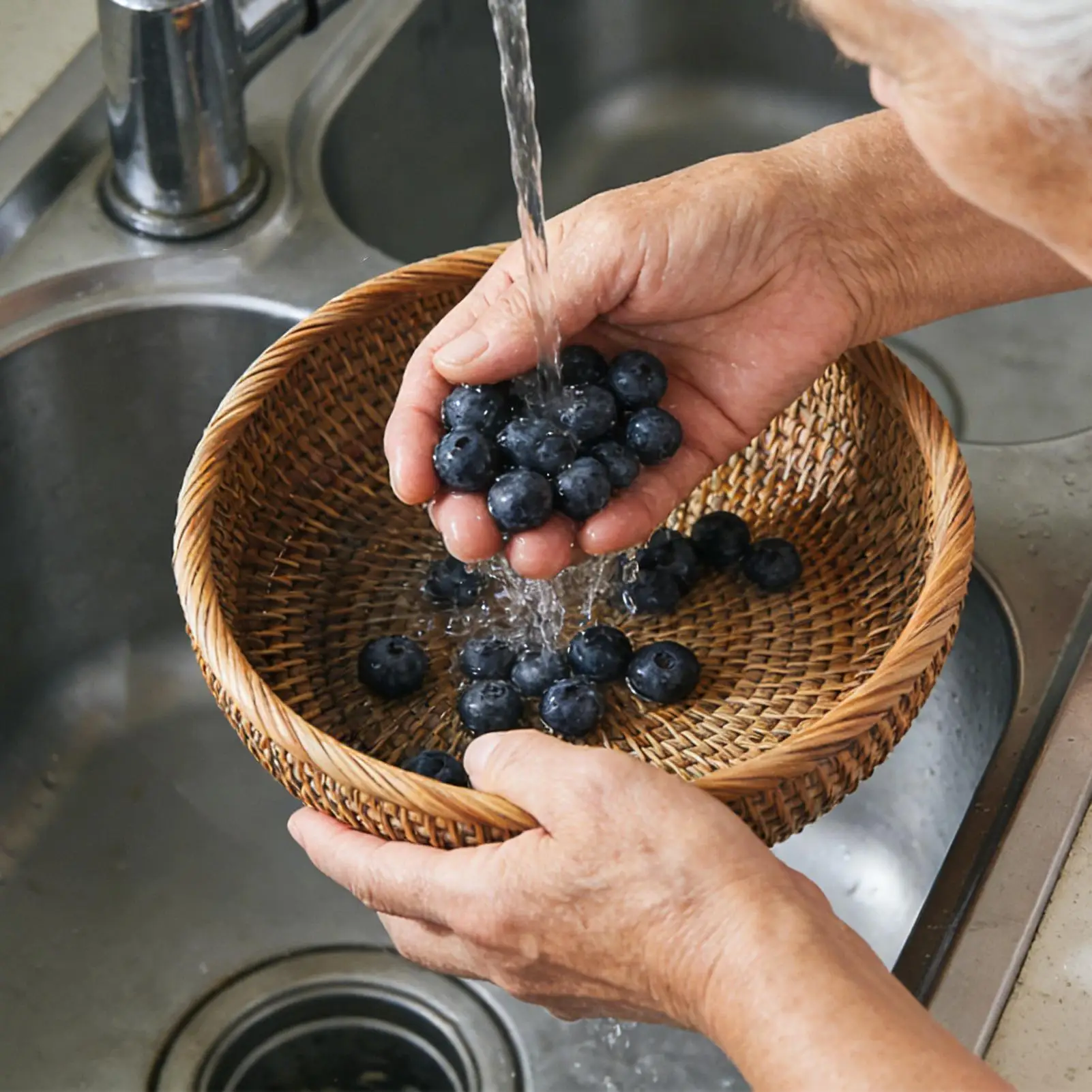 Woven Fruit Basket Round Rattan Basket for Bread Round Fruit Bowls for Vegetable Bread Snack Home Living Room Dining Room