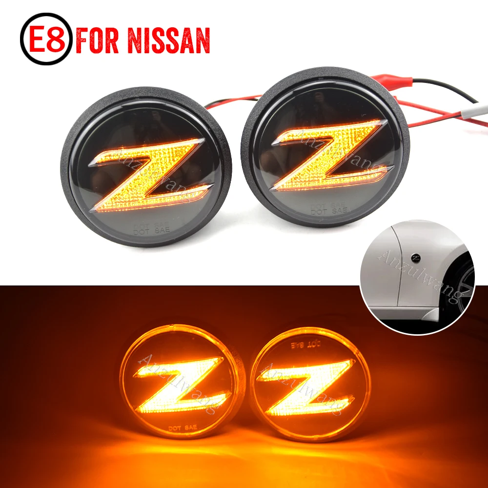 

For Nissan 370Z Z34 2009-2020 350Z Z33 2003-2009 LED Side Fender Marker Lamp Turn Signal Blinker Indicator Lights