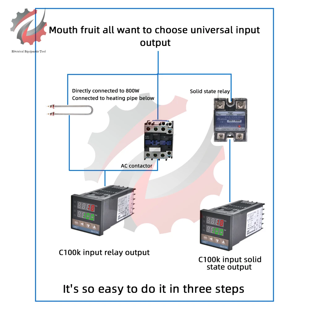 REX-C100 Digital PID Temperature Controller K Thermostat Universal Input Relay Output MAN 220V SSR Output V AN 220V