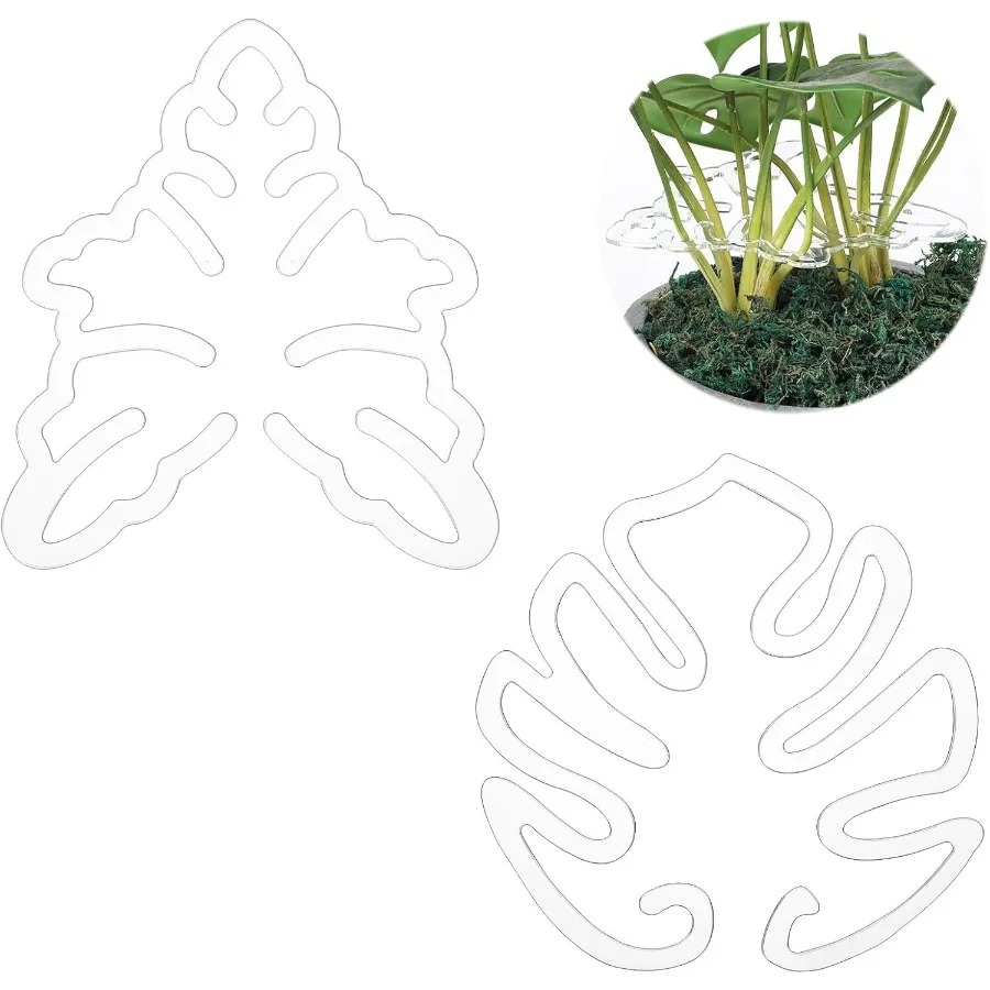 

Bremorou 2 Pcs Monstera Plant Support Acrylic Monstera Stabilizer Grapple Holder Turtle Shell Bamboo Clamp Set Leaf Shaped Stan