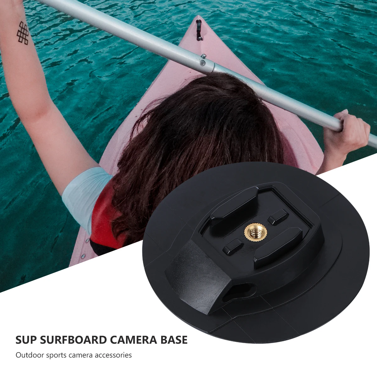 

1pc Sturdy Camera Mount Base Outdoor Sports Accessory Sup Surfboard Compatible Black Photography Studio Equipment