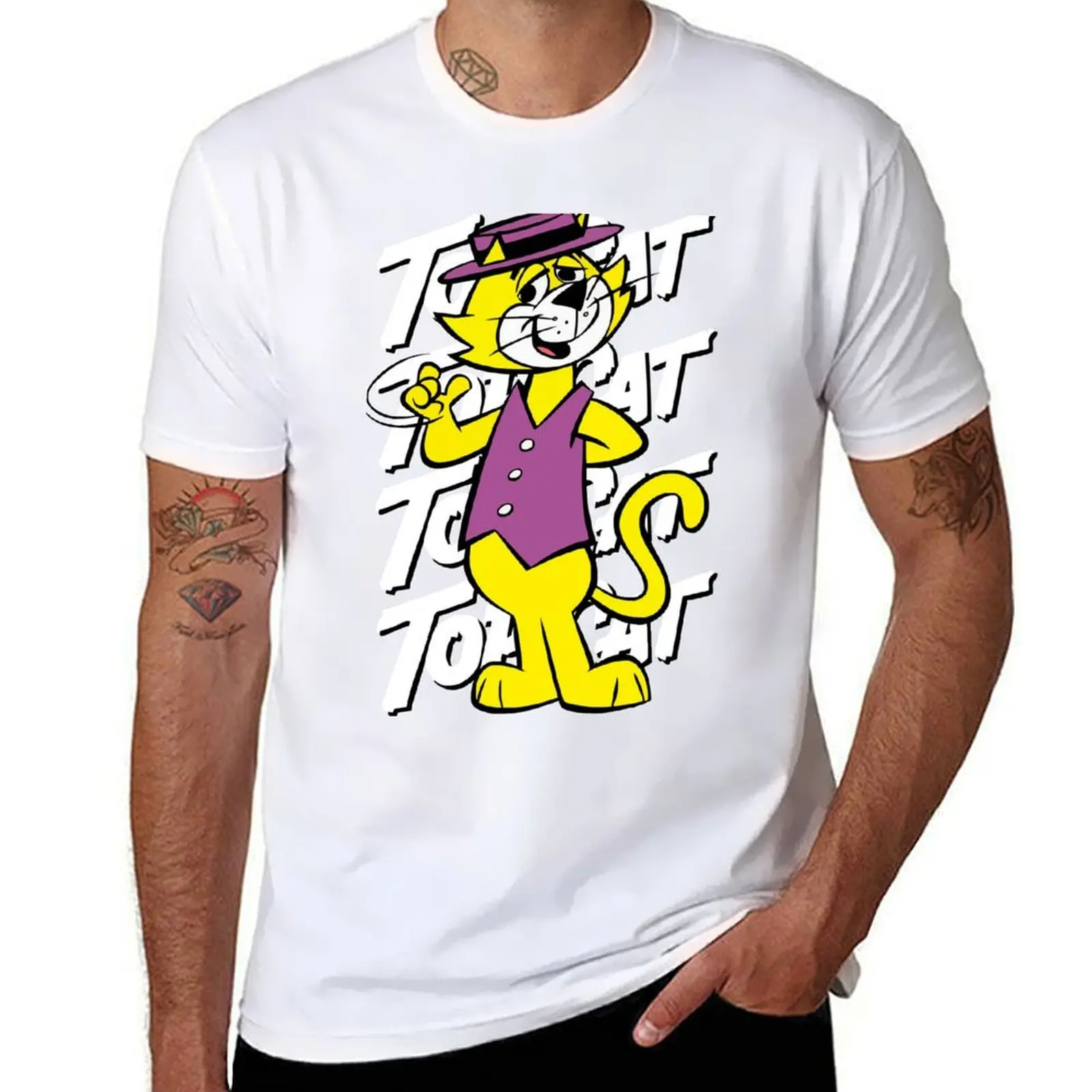 Top The Cat T-Shirt t shirts designer funny t shirts cotton T-Shirt