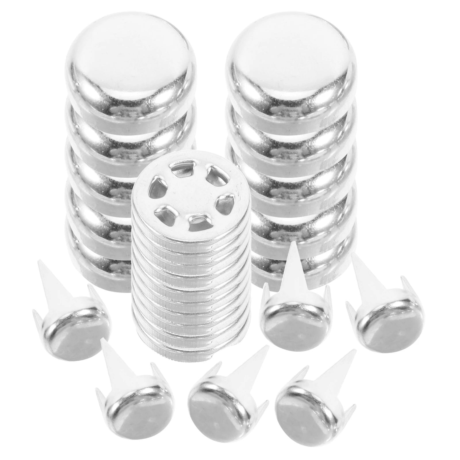 

100pcs Silver 15mm Metal Baseball Button Cover Lightweight Aluminum Hat Making Repair Supplies Snap Replacement