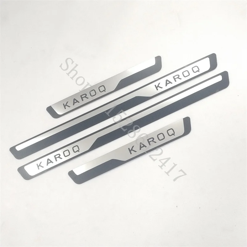 لسكودا كاروك 2017 2018 ~ 2024 عتبة الباب قطاع الفولاذ المقاوم للصدأ لوحة بالية بيدا غطاء الدواسة ملصقات السيارات اكسسوارات السيارات #5