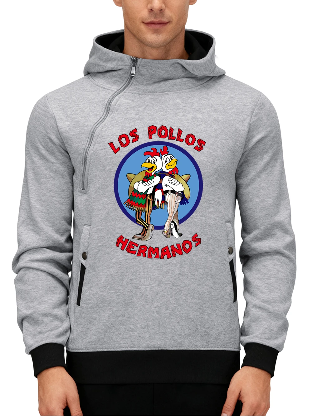 لوس بولوس هيرمانوس الطباعة الرجال قطري سستة هوديس أساسيات جيب مقنعين الشتاء الحرارية القمم الصوف الملابس الذكور الدافئة