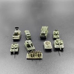 1Set 1/350 Scale Russian Armored Vehicle Model Simulation T-90 Main Battle Tanks Soldier Models DIY Military Toys for Collection