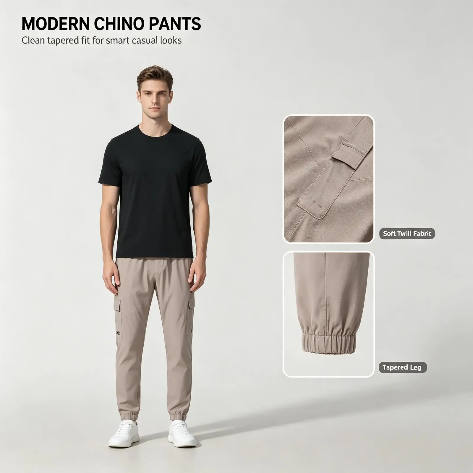 Under Armour Men's Khaki Chino Pants, Slim Tapered Fit Twill Trousers, Casual Smart Pants for Office Travel Daily Streetwear