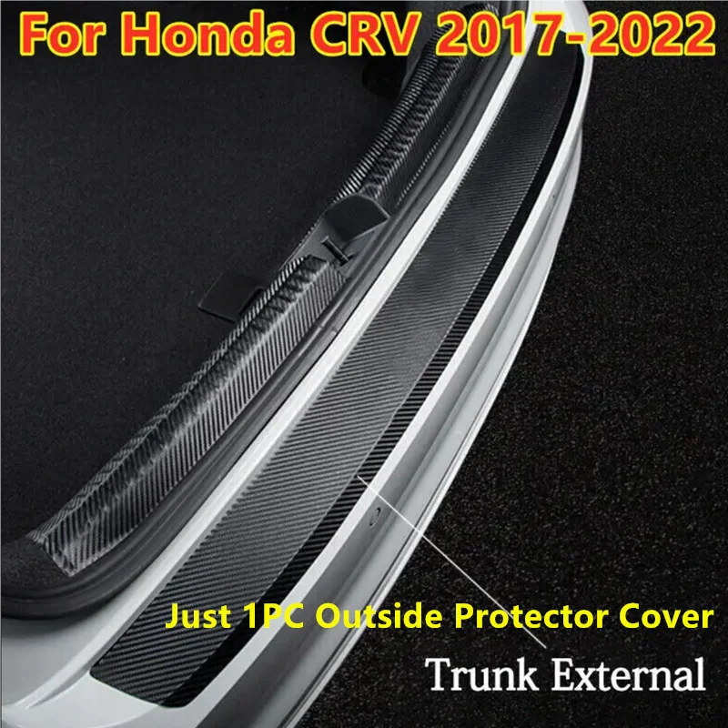 1PC PU Leather Rear Outside Trunk Bumper Protector Plate Cover For Honda CRV CR-V 2017 2018 2019 2020 2021 2022