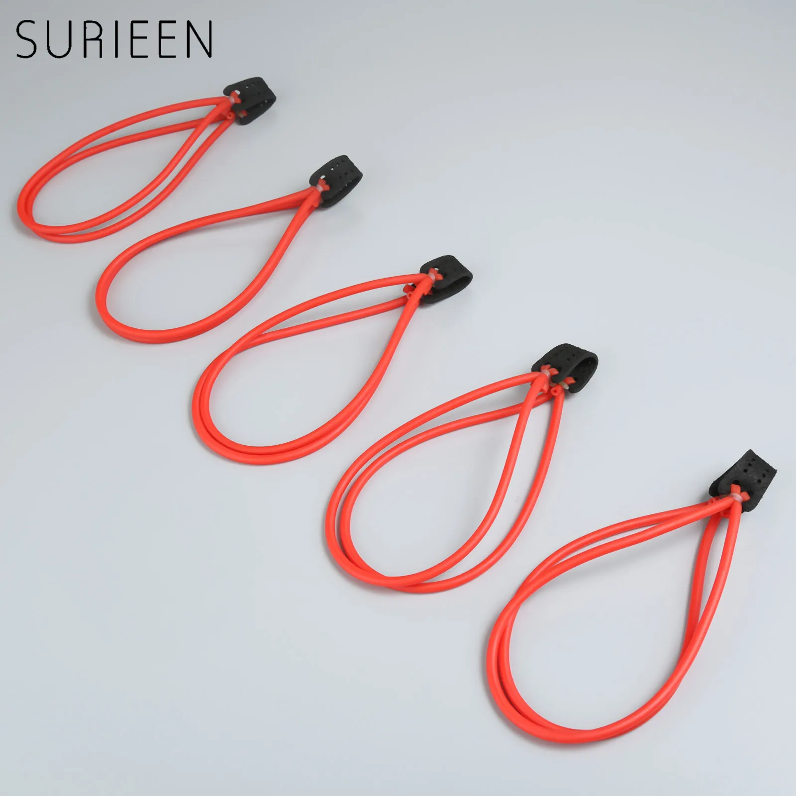 SURIEEN 5PCS 4 Strips Practical Slingshot Rubber Band Resilient Rubber Tube Catapult Elastic Bungee Slingshots Replacements 1842