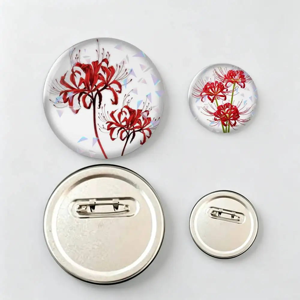 Red-d Spider Lily-y Brooch Metal Decorative Brooch Pins for Backpack Clothes Jacket Accessories,Souvenir.