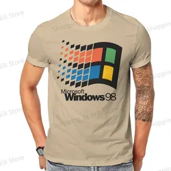 Tops 100% Cotton Leisure Sports Windows 98 Logo Men's and women's T-shirts Windows 95 O neck short sleeved Tshirt