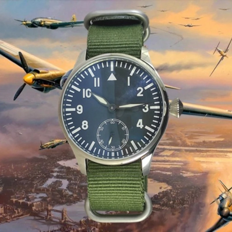 Men's mechanical arm manual mechanical military watch German pilot ST36 movement strong luminous large dial