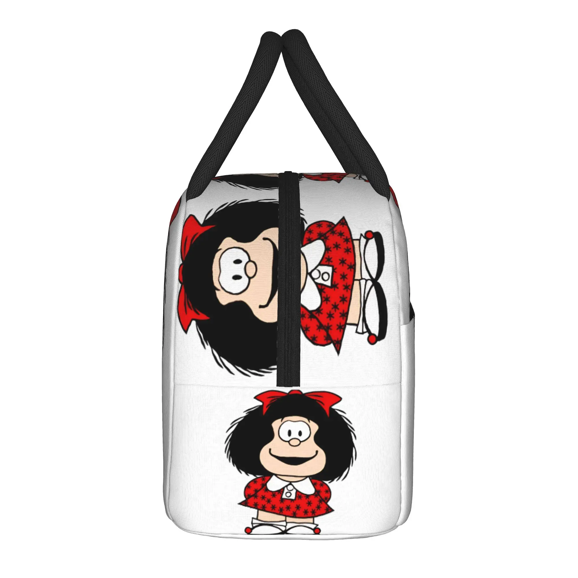 Mafalda Cartoon Lunch Bag Lunch Box Picnic Portable Insulated Thermal Tote Handbags For Girls Waterproof Custom Cooler Bag
