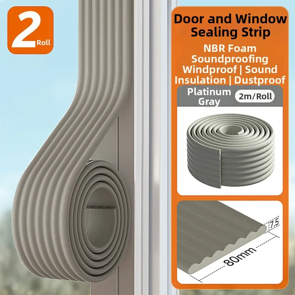 For Doors For Windows Draft Proof Tape Soundproof Seal For Office 7.5mm Effective Sound Insulation Strip Collision Protection