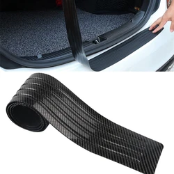 KMIND Universal Carbon Fiber Car Trunk Door Guard Strip Auto Sill Plate Protector Rear Bumper Guard Rubber Mouldings Strips