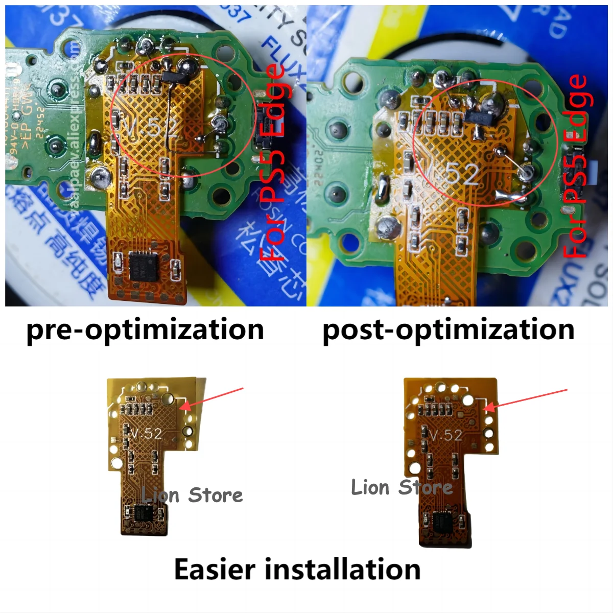 Driver Calibration PCB for PS5 Elite Gamepad DualSense Edge Hall Effect Analog Joystick Repair and Replacement DIY Commissioning