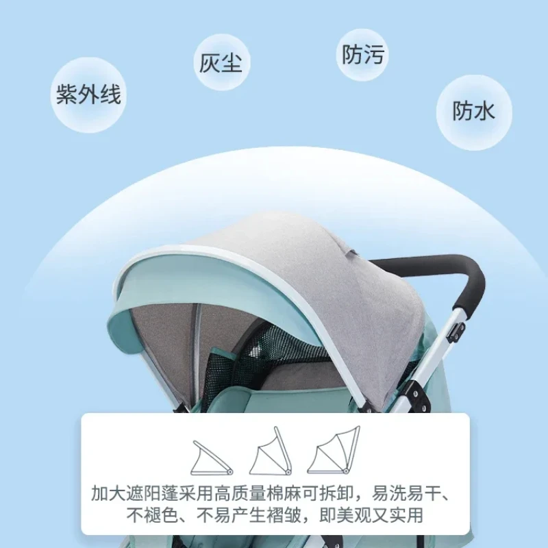 74 Twin Baby Stroller - Ultra-Light, Foldable, Portable Double Stroller, Convertible Seat and Recline, Compact Double Pram.