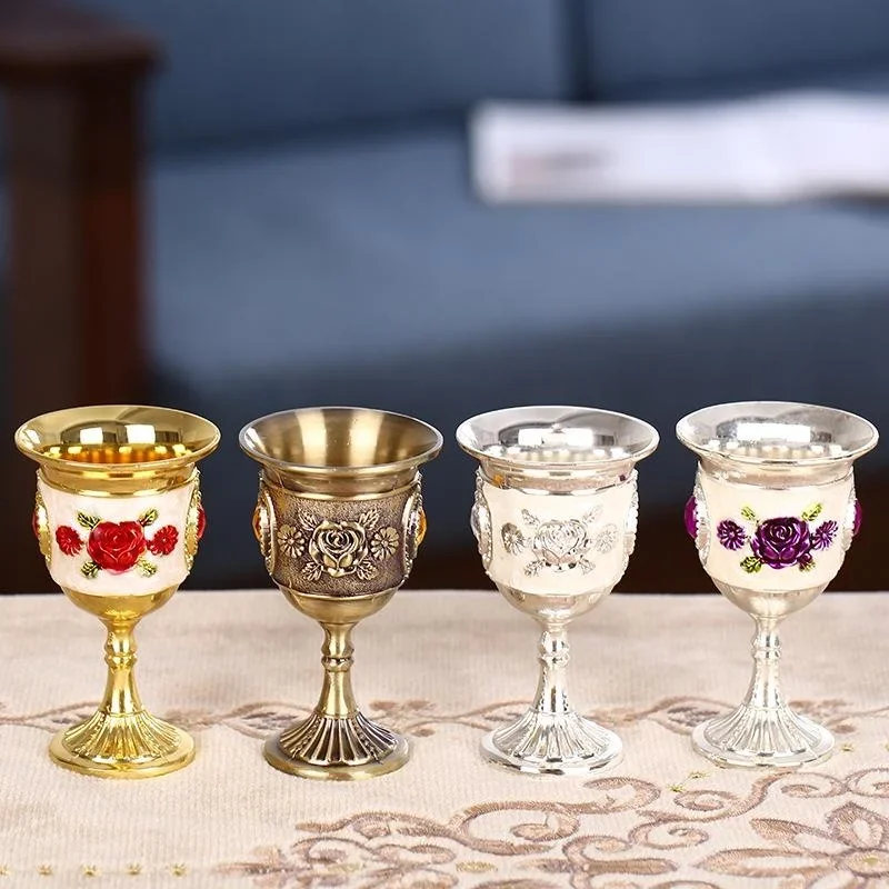 1PC Wine Glasses Coffee Cup Barware Retro Dinnerware Goblet Vintage European Style Champagne Glasses Beverage Wine Cup