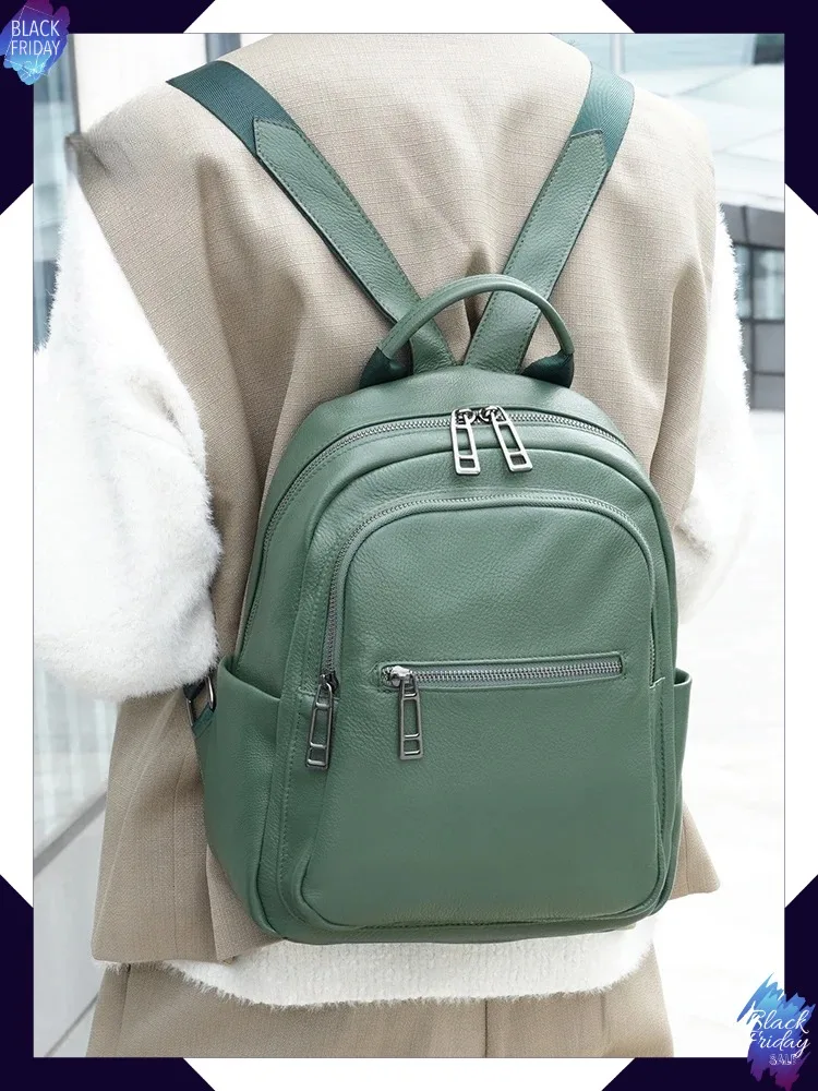 

pods Zency Genuine Leather Backpack | Large Capacity Travel Rucksack for Daily Commute & Trips