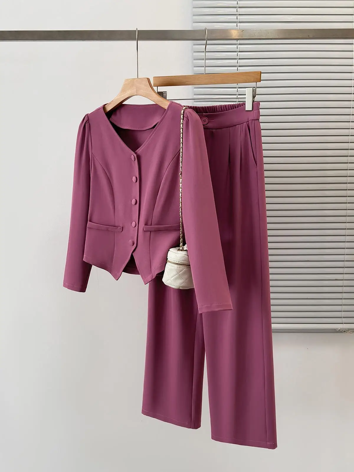 

2023 Autumn Women Long Pants 2 Pieces Sets Fashion office coat Tops+Straight Pants Office Suit Vintage Woman Two Pieces Outfit